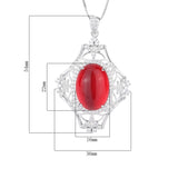Paraiba Sapphire Pendant Retro Ruby Stone Crystal Necklace