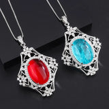 Paraiba Sapphire Pendant Retro Ruby Stone Crystal Necklace