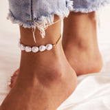 Pearl Beads Chain Anklet for Women Summer Ankle Bracelet