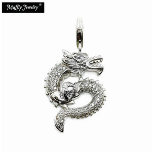 Dragon Charms Pendant with Zircon Stones 925 Sterling Silver