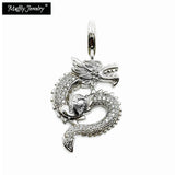 Dragon Charms Pendant with Zircon Stones 925 Sterling Silver