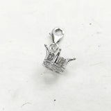 Crown Zircon 925 Silver Pendant Charms Jewelry Accessory for Bracelet Necklace
