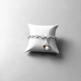 Double Hearts Linked With Pearl 925 Sterling Silver Charms Pendant