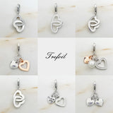 Double Hearts Linked With Pearl 925 Sterling Silver Charms Pendant