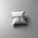 Double Hearts Linked With Pearl 925 Sterling Silver Charms Pendant