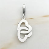 Double Hearts Linked With Pearl 925 Sterling Silver Charms Pendant