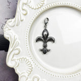 Fleur-de-lis Lily Pendant 925 Silver Jewelry