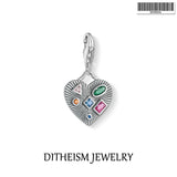 Heart Pendant Charm 925 Sterling Silver Bracelet Fit Europe Style Jewelry