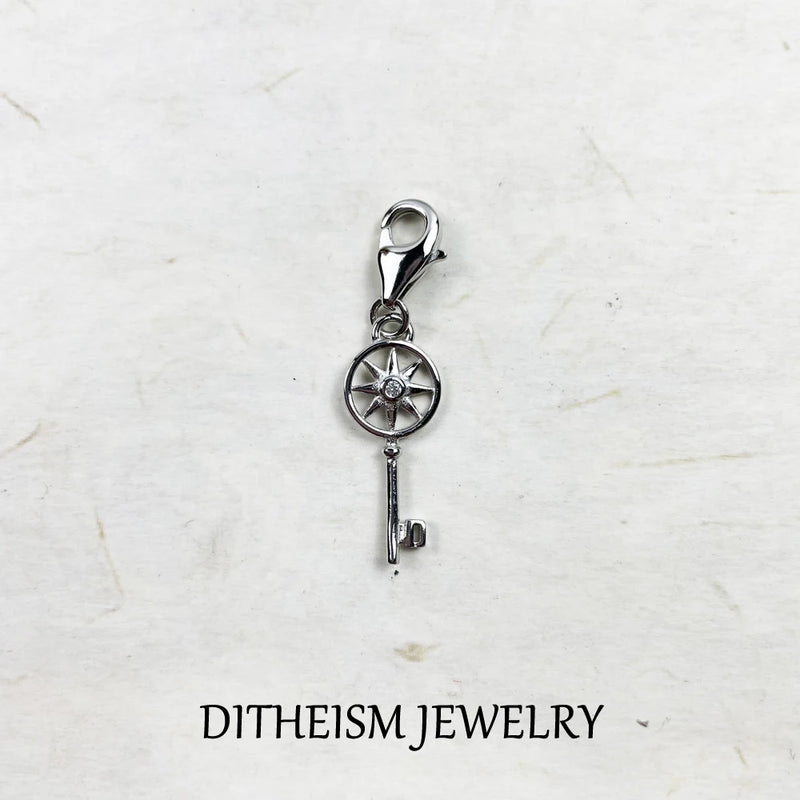 Star Key Charms Pendant 925 Sterling Silver for Bracelet Necklace Bag