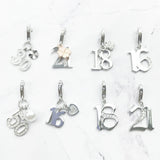 Lucky Number Charms Pendant 925 Sterling Silver Jewelry Fit Bracelet Gift