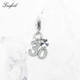 Lucky Number Charms Pendant 925 Sterling Silver Jewelry Fit Bracelet Gift