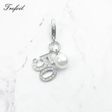 Lucky Number Charms Pendant 925 Sterling Silver Jewelry Fit Bracelet Gift