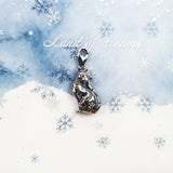 Magic Cat Charms Pendant 925 Sterling Silver Golden Fit Bracelet Necklace