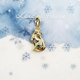 Magic Cat Charm Pendant 925 Sterling Silver Gold Fit Jewelry
