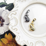 Magic Cat Charm Pendant 925 Sterling Silver Gold Fit Jewelry