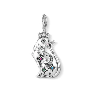 Magic Cat 925 Sterling Silver Charms Pendant Golden Fit Bracelet Necklace