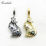 Magic Cat Charm Pendant 925 Sterling Silver Gold Fit Jewelry