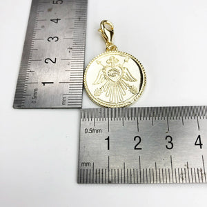 Magical Coin Golden 925 Sterling Silver Charm Pendant Jewelry
