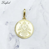 Magical Coin Golden 925 Sterling Silver Charm Pendant Jewelry