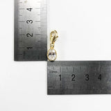 Crystal Golden Oval Pendant in 925 Sterling Silver Women's Jewelry