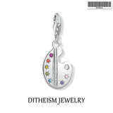 Painter's Palette Charm 925 Sterling Silver Bracelet Necklace Jewelry Gift