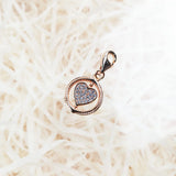 Heart Rose Charm Pendant for Bracelets 925 Sterling Silver