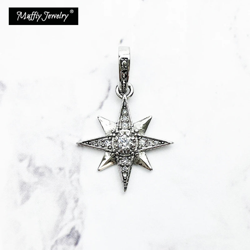 Star Charms Pendant 925 Sterling Silver Fit Necklace Romantic Gift