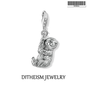 Sloth Charm 925 Sterling Silver Bracelet Jewelry for Women Men Summer Gift