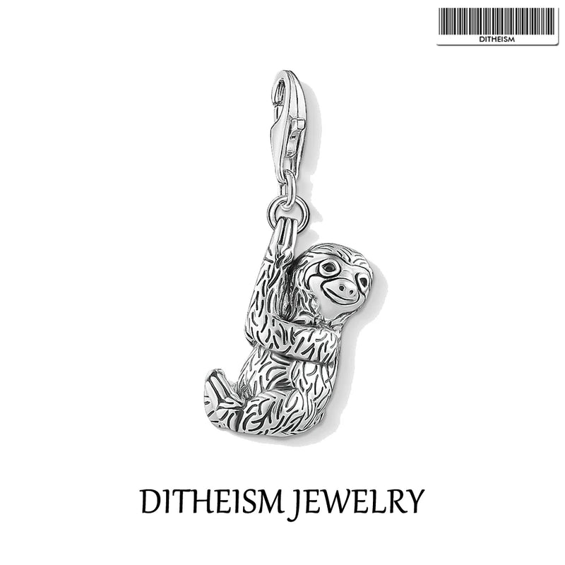 Sloth Charm 925 Sterling Silver Bracelet Jewelry for Women Men Summer Gift