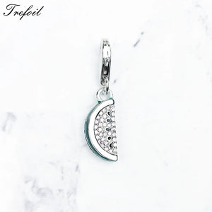 Watermelon Charms Pendant 925 Sterling Silver Bracelet Necklace DIY Gift