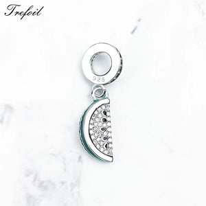 Watermelon Charms Pendant 925 Sterling Silver Bracelet Necklace DIY Gift