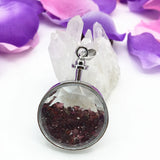 Glass Red Crystal Stone Chip Pendant for Women DIY Necklace Jewelry