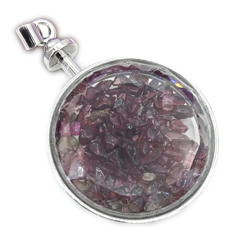Glass Red Crystal Stone Chip Pendant for Women DIY Necklace Jewelry