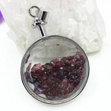 Glass Red Crystal Stone Chip Pendant for Women DIY Necklace Jewelry
