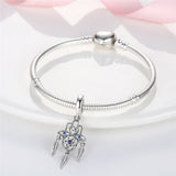 Silver 925 Love Heart Snake Dangle Fit Bracelet Charms