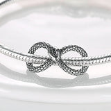 Silver 925 Love Heart Snake Dangle Fit Bracelet Charms