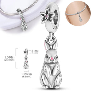 925 Silver Love Heart Snake Dangle Bead Charm for Bracelet Making