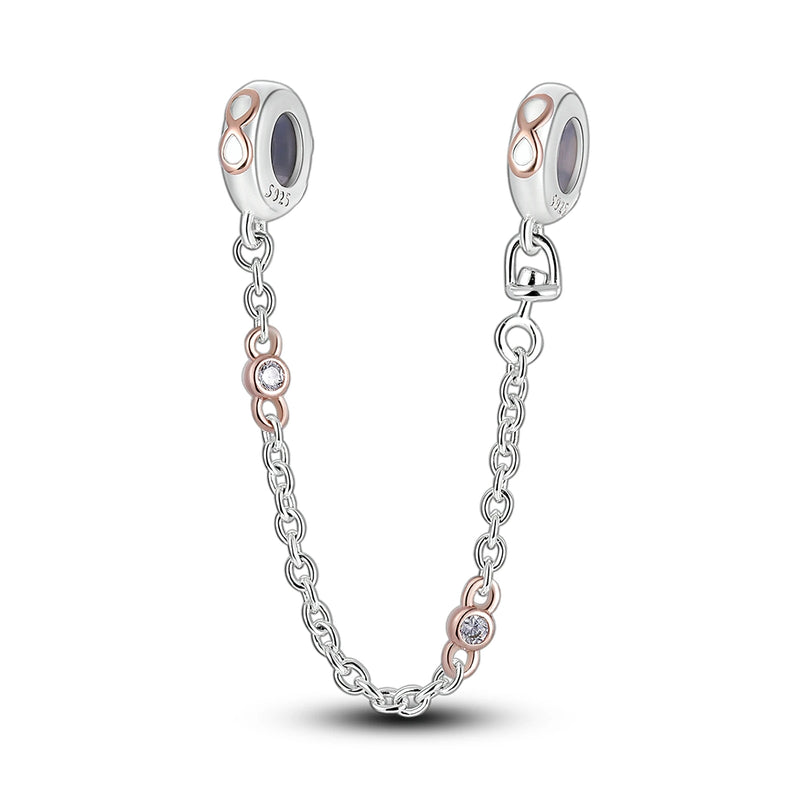925 Silver Sun Moon Love Safety Chain For Bracelet