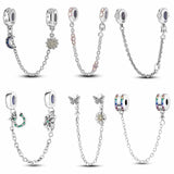 925 Silver Sun Moon Love Safety Chain For Bracelet