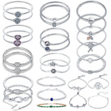 925 Silver Snake Chain Heart Bangle & Bracelet Jewelry
