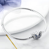 925 Sterling Silver Snake Chain Heart Butterfly Bangle & Bracelet