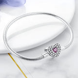 925 Sterling Silver Snake Chain Heart Butterfly Bangle & Bracelet