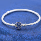 925 Sterling Silver Heart A Letter Cuff Chain Bracelet