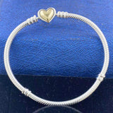 925 Sterling Silver Heart A Letter Cuff Chain Bracelet