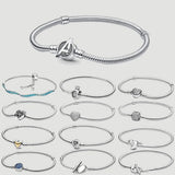 925 Sterling Silver Heart A Letter Cuff Chain Bracelet