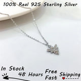 925 Sterling Silver Honey-Bee Zircon Pendant Necklace Anime Collar