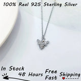 925 Sterling Silver Honey-Bee Zircon Pendant Necklace Anime Collar
