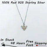 925 Sterling Silver Honey-Bee Zircon Pendant Necklace Anime Collar