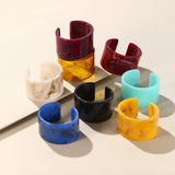 Resin Open Cuff Bracelet for Women - Acrylic Geometric Wide Bangle