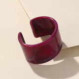 Resin Open Cuff Bracelet for Women - Acrylic Geometric Wide Bangle